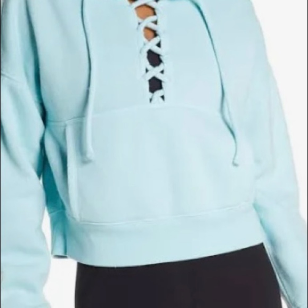 Free People Movement Blue Drawstring Sweatshirt